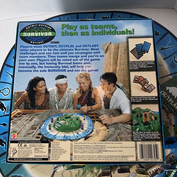 Mattel Survivor Board Game 2000 42745 No Pen No Instructions - Picture 10 of 13